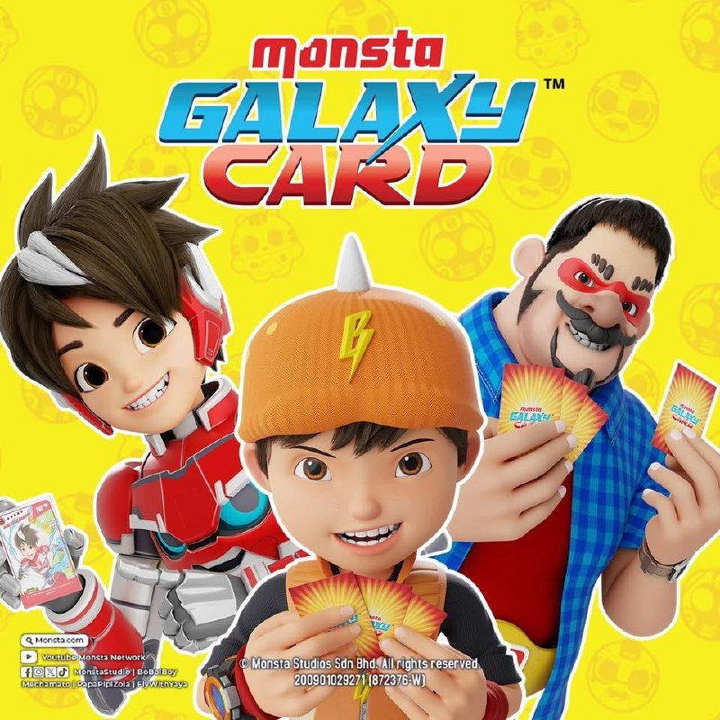 Monsta Galaxy Card — BoBoiBoy, Fang & Adu Du with Galaxy Card packs